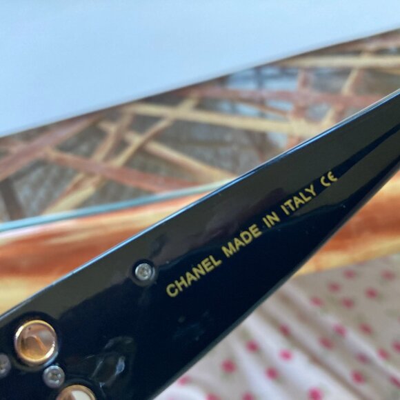 Vintage Chanel Sunglasses Black Blue Lens No Flaws NO Case Authentic - Picture 6 of 9